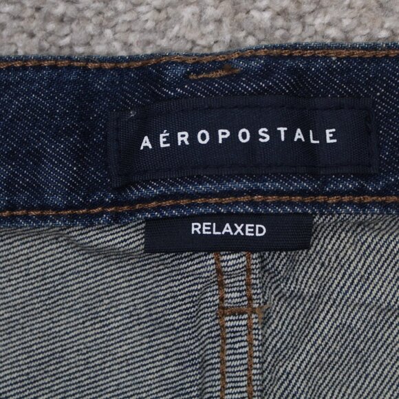 Aéropostale Jeans NWT Mens 30x30 Blue AERO Relaxed Non Stretch Distressed Denim - Picture 12 of 13